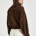 Giacca donna in suede marrone 7957 CACAO ACCADEMIE TESSILI 