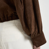 Giacca donna in suede marrone 7957 CACAO ACCADEMIE TESSILI 