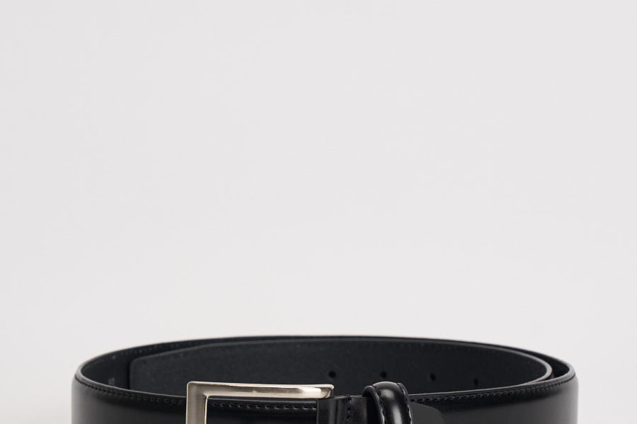 Cintura uomo in pelle nera F00135 NERO ACCADEMIE TESSILI 