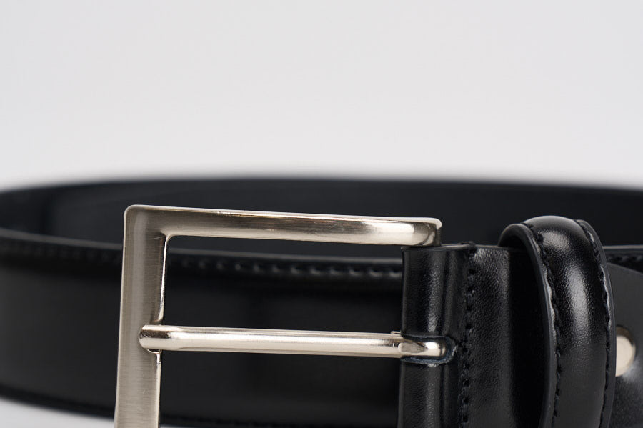 Cintura uomo in pelle nera F00135 NERO ACCADEMIE TESSILI 