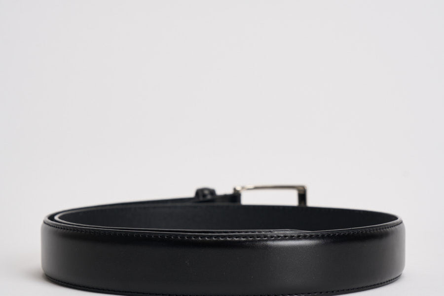Cintura uomo in pelle nera F00135 NERO ACCADEMIE TESSILI 