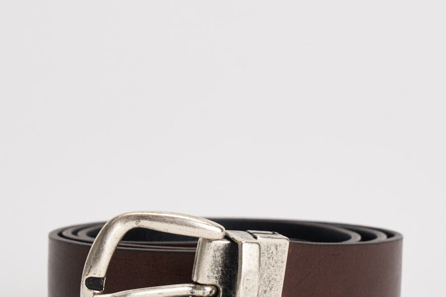 Cintura uomo doublef ace in pelle marrone e nera GI.ESCAPE DOUBLEFACE ACCADEMIE TESSILI 