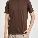 T-shirt uomo girocollo marrone SH000760 MORO ACCADEMIE TESSILI 