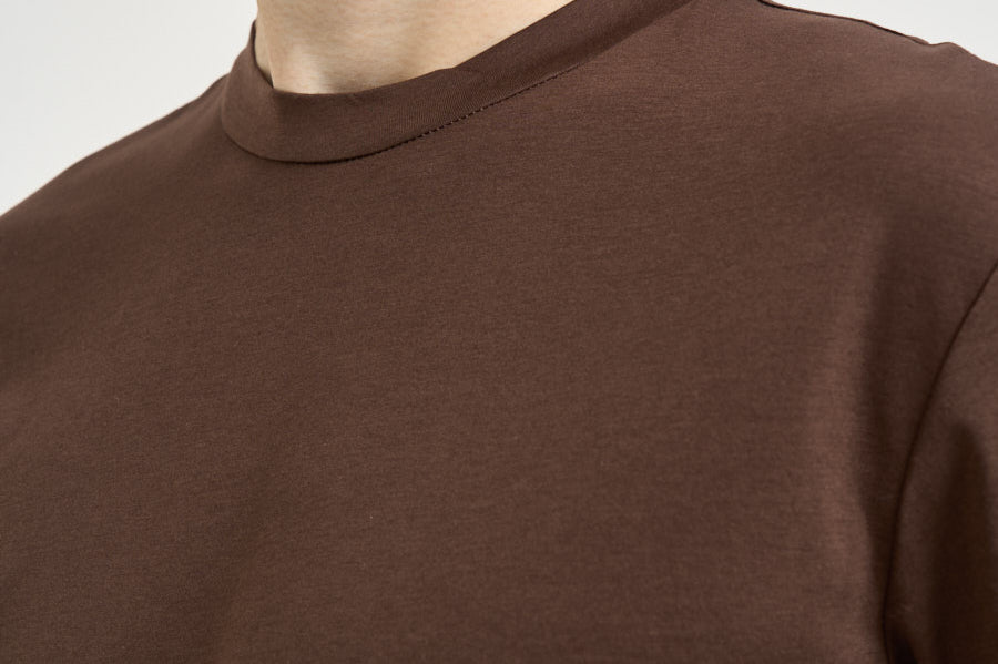 T-shirt uomo girocollo marrone SH000760 MORO ACCADEMIE TESSILI 