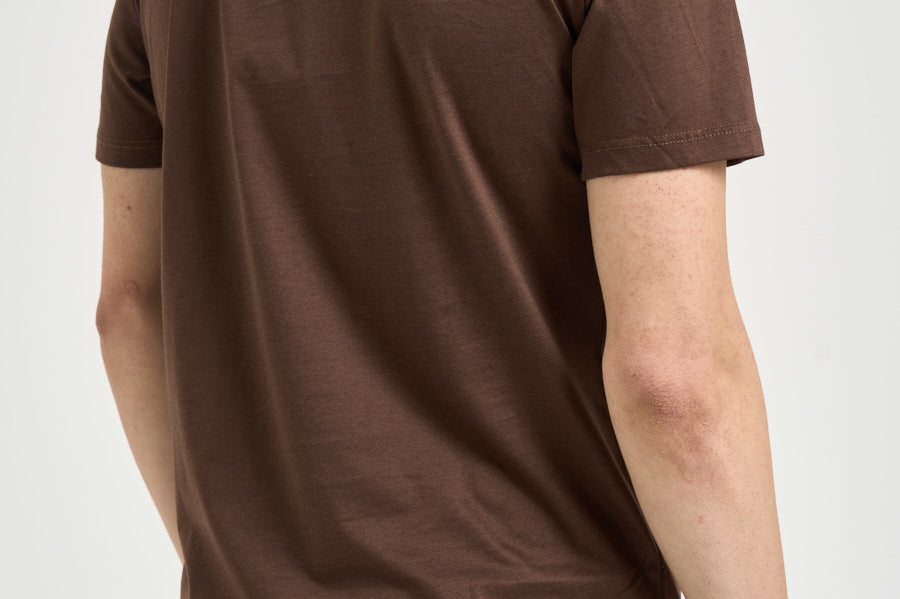 T-shirt uomo girocollo marrone SH000760 MORO ACCADEMIE TESSILI 