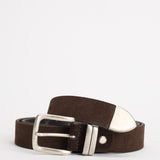 Cintura uomo in suede marrone VZ18 MORO ACCADEMIE TESSILI 