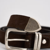 Cintura uomo in suede marrone VZ18 MORO ACCADEMIE TESSILI 