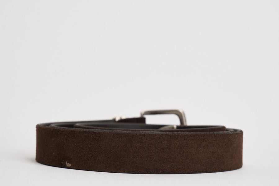 Cintura uomo in suede marrone VZ18 MORO ACCADEMIE TESSILI 