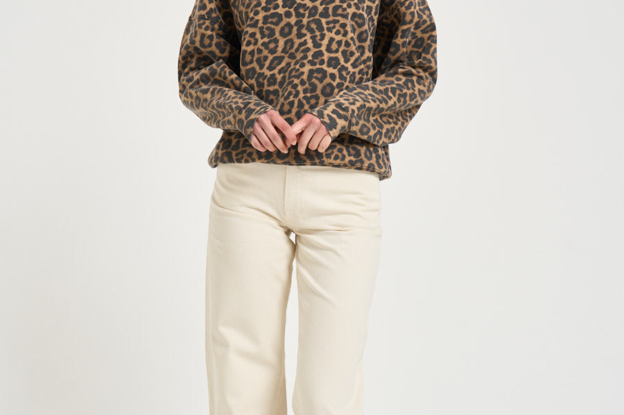 Felpa donna girocollo leopardata 11155 MTL59LEOPARD ANINE BING 