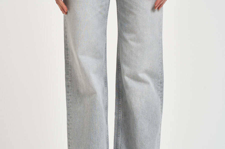 Jeans donna gamba dritta in denim grigio 12023 WASHEDGREY ANINE BING 