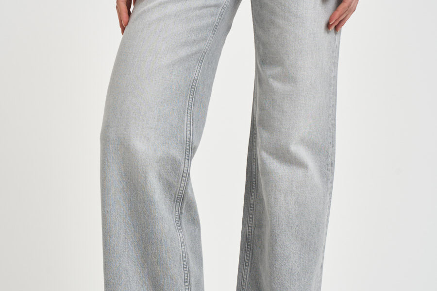 Jeans donna gamba dritta in denim grigio 12023 WASHEDGREY ANINE BING 