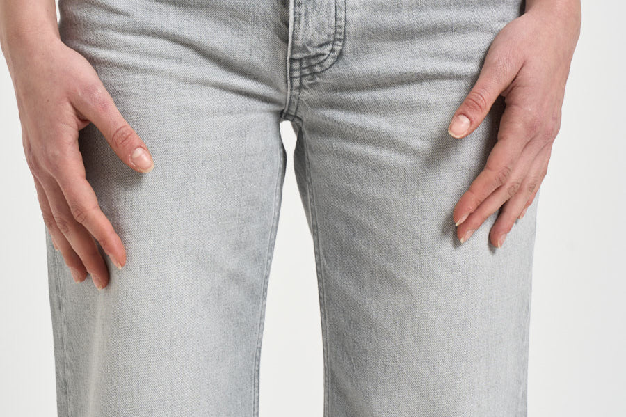 Jeans donna gamba dritta in denim grigio 12023 WASHEDGREY ANINE BING 