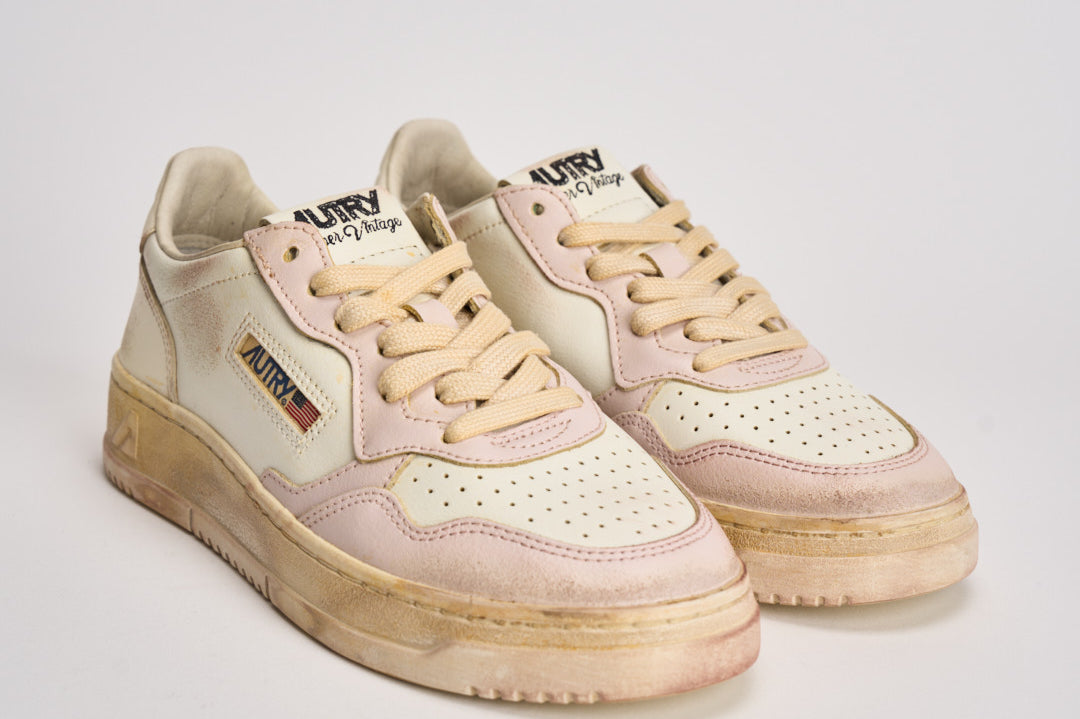 Sneakers donna Medalist vintage bianche e rosa AVLW SV08 AUTRY 