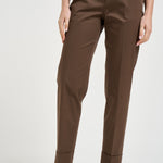 Pantalone donna con risvolto marrone ALICE LONG CRSILKBROWN BERWICH 