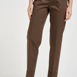 Pantalone donna con risvolto marrone ALICE LONG CRSILKBROWN BERWICH 