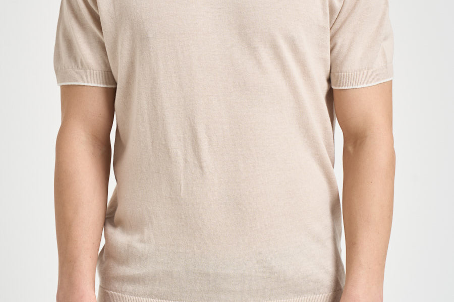 Maglia uomo a maniche corte beige M010201 111 ACCADEMIE TESSILI 
