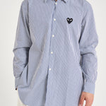 Camicia uomo a righe bianco e blu B018 BLUE COMME DES GARCON PLAY 