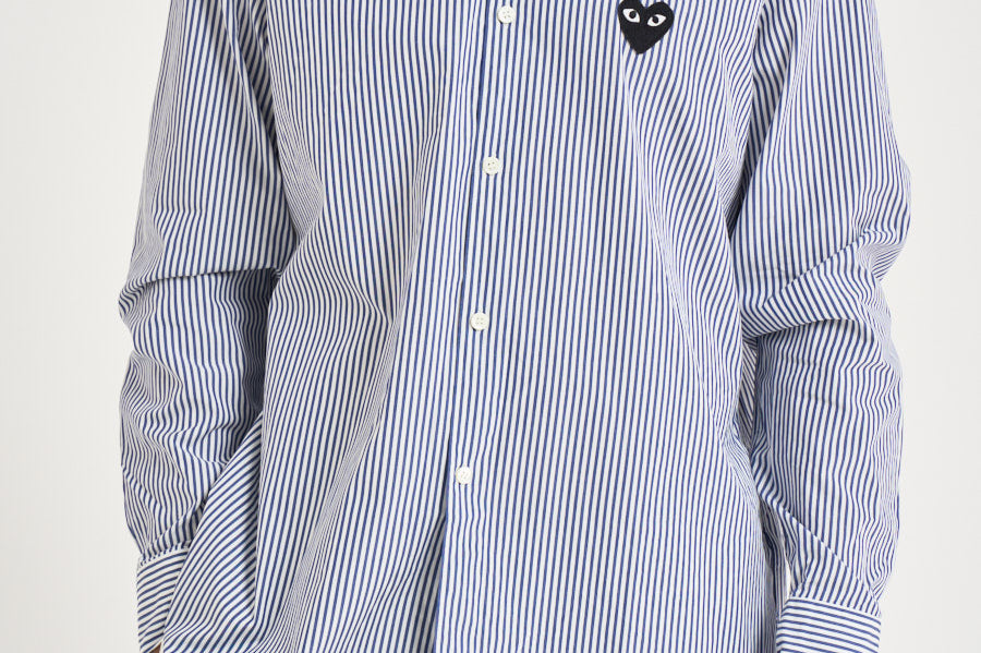 Camicia uomo a righe bianco e blu B018 BLUE COMME DES GARCON PLAY 