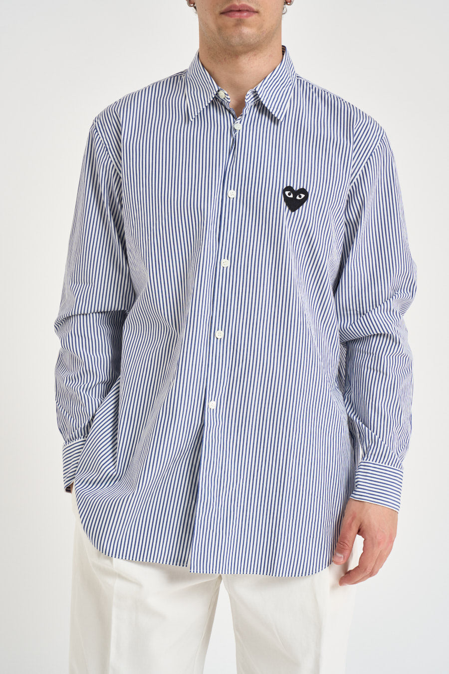 Camicia uomo a righe bianco e blu B018 BLUE COMME DES GARCON PLAY 