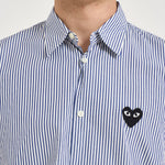 Camicia uomo a righe bianco e blu B018 BLUE COMME DES GARCON PLAY 