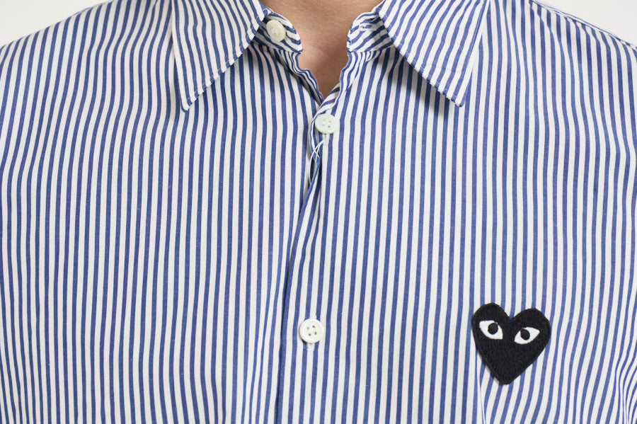 Camicia uomo a righe bianco e blu B018 BLUE COMME DES GARCON PLAY 