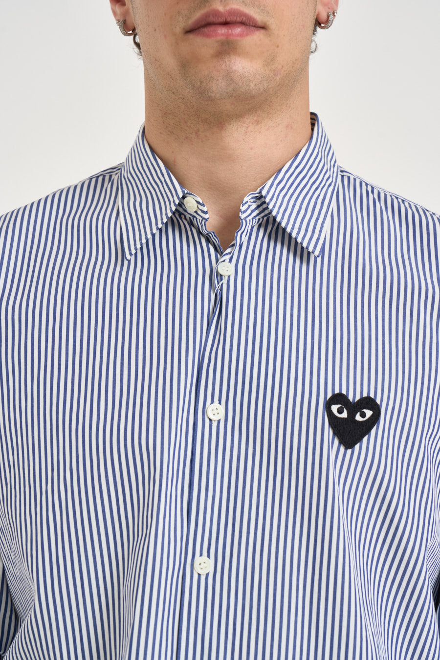 Camicia uomo a righe bianco e blu B018 BLUE COMME DES GARCON PLAY 