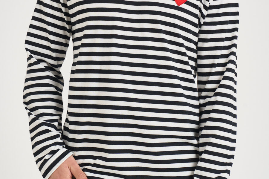 Maglia uomo a righe bianca e nera T164 BLACKWHITE COMME DES GARCON PLAY 