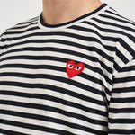 Maglia uomo a righe bianca e nera T164 BLACKWHITE COMME DES GARCON PLAY 