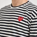 Maglia uomo a righe bianca e nera T164 BLACKWHITE COMME DES GARCON PLAY 