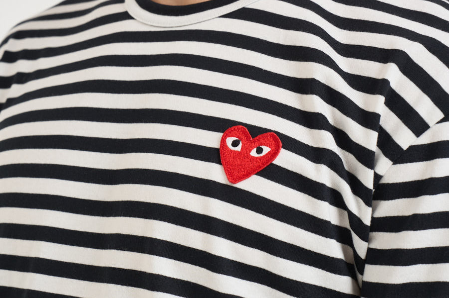 Maglia uomo a righe bianca e nera T164 BLACKWHITE COMME DES GARCON PLAY 