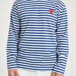 Maglia uomo a righe bianca e blu T164 NAVYWHITE COMME DES GARCON PLAY 
