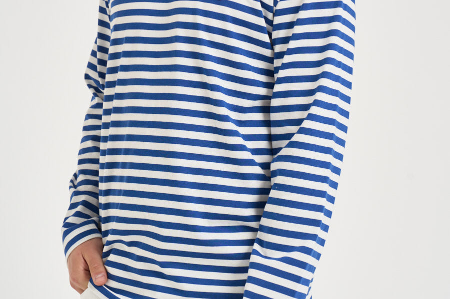 Maglia uomo a righe bianca e blu T164 NAVYWHITE COMME DES GARCON PLAY 