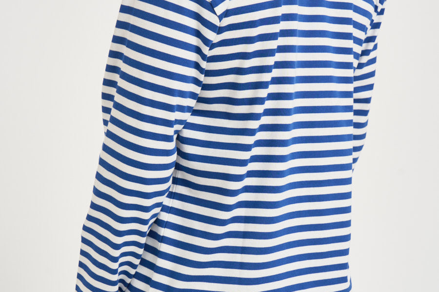 Maglia uomo a righe bianca e blu T164 NAVYWHITE COMME DES GARCON PLAY 