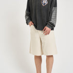 Felpa uomo grigio con stampa HIMARIYU WASHEDBLACK DON'T WASTE CULTURE 