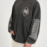 Felpa uomo grigio con stampa HIMARIYU WASHEDBLACK DON'T WASTE CULTURE 