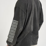Felpa uomo grigio con stampa HIMARIYU WASHEDBLACK DON'T WASTE CULTURE 