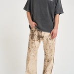 T-shirt uomo grigio antracite con stampa OLIVINNE FADEDBLACK DON'T WASTE CULTURE 