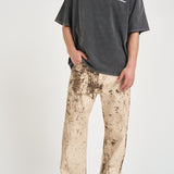 T-shirt uomo grigio antracite con stampa OLIVINNE FADEDBLACK DON'T WASTE CULTURE 