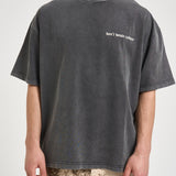 T-shirt uomo grigio antracite con stampa OLIVINNE FADEDBLACK DON'T WASTE CULTURE 