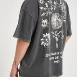T-shirt uomo grigio antracite con stampa OLIVINNE FADEDBLACK DON'T WASTE CULTURE 