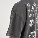 T-shirt uomo grigio antracite con stampa OLIVINNE FADEDBLACK DON'T WASTE CULTURE 