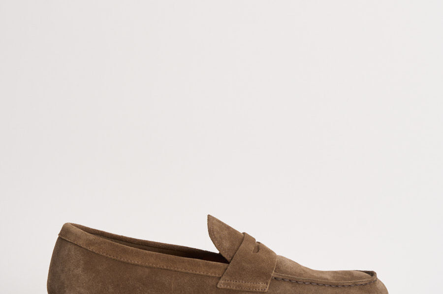 Mocassino uomo in suede tortora 2405 VISONEM08 DOUCAL'S 