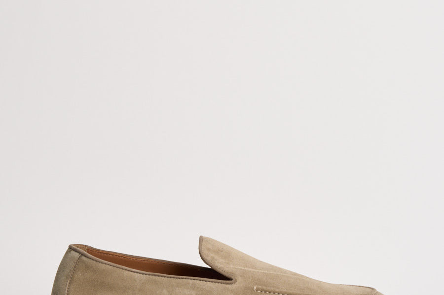 Mocassino uomo in suede beige 3413 VISONEC15 DOUCAL'S 