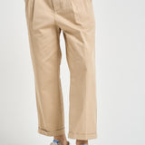 Pantalone uomo doppia pinces beige BP192 CO214BG DROLE DE MONSIEUR 