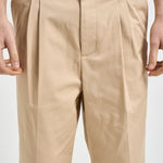 Pantalone uomo doppia pinces beige BP192 CO214BG DROLE DE MONSIEUR 