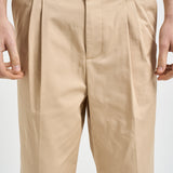 Pantalone uomo doppia pinces beige BP192 CO214BG DROLE DE MONSIEUR 
