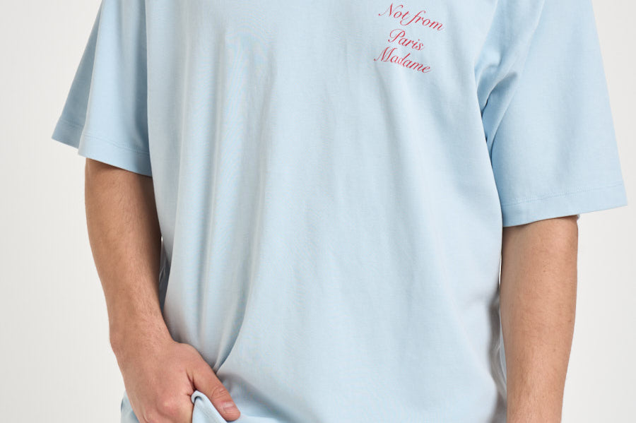 T-shirt uomo girocollo celeste TS209 CO002LIGHTBLUE DROLE DE MONSIEUR 