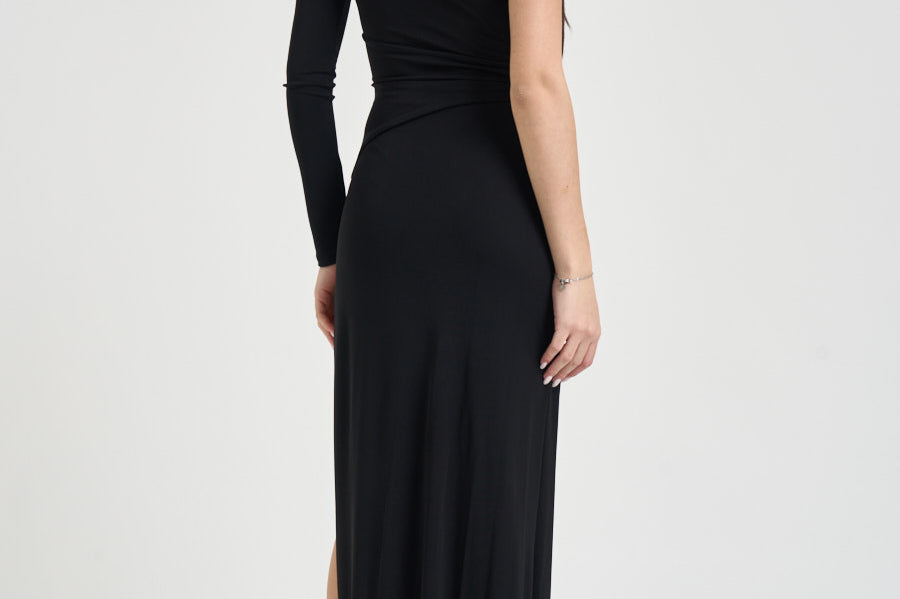 Abito donna lungo cut out nero ABR25 110 ELISABETTA FRANCHI 