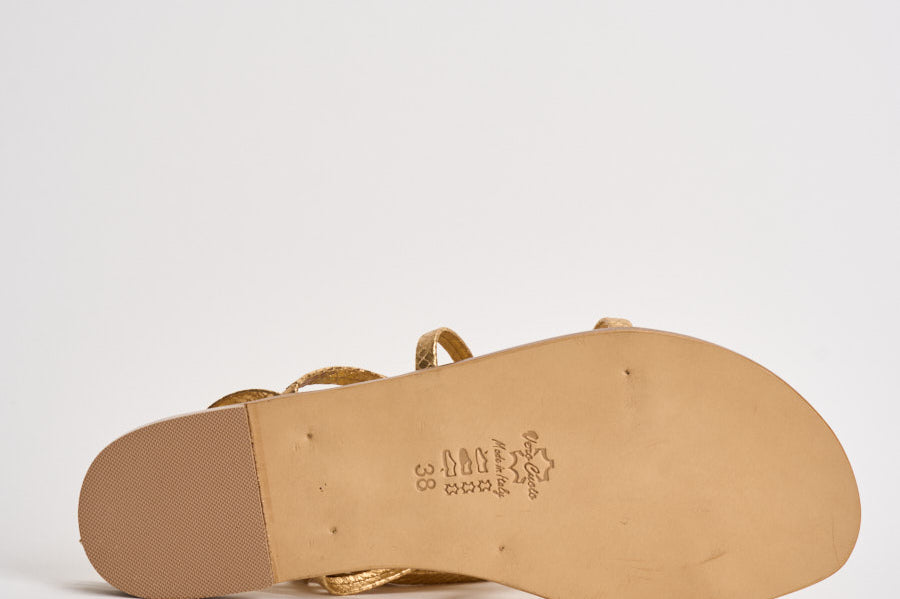 Sandalo donna alla schiava oro K52 OROCUOIO EMANUELA CARUSO CAPRI 