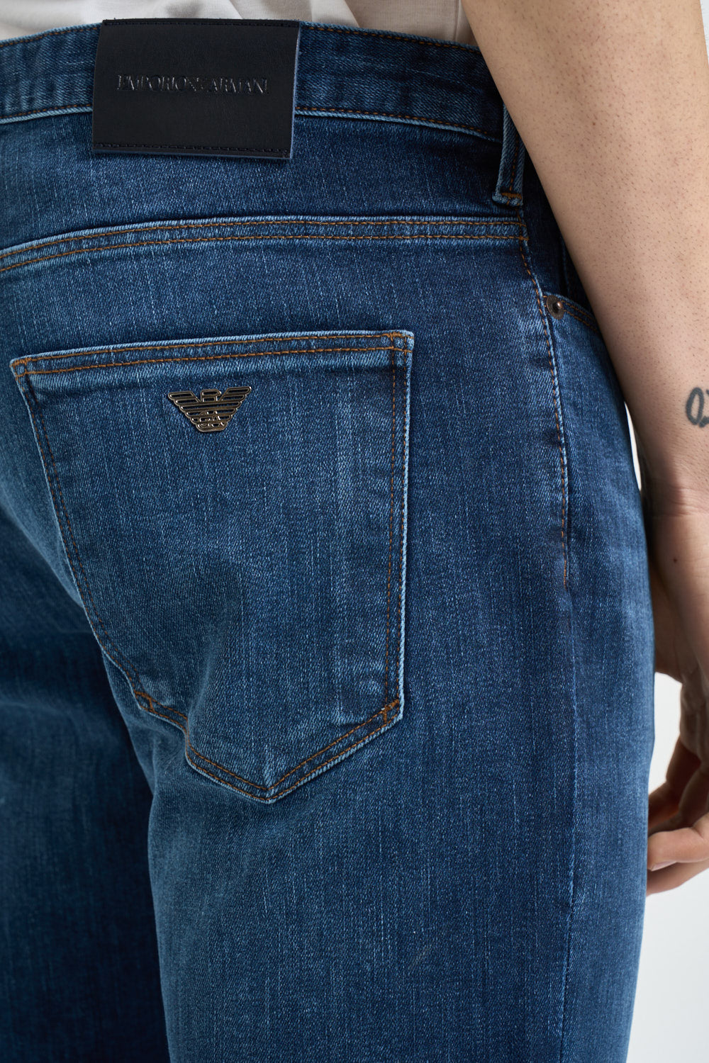 Jeans uomo skinny in denim blu EM000121 AF22800MB002 EMPORIO ARMANI 